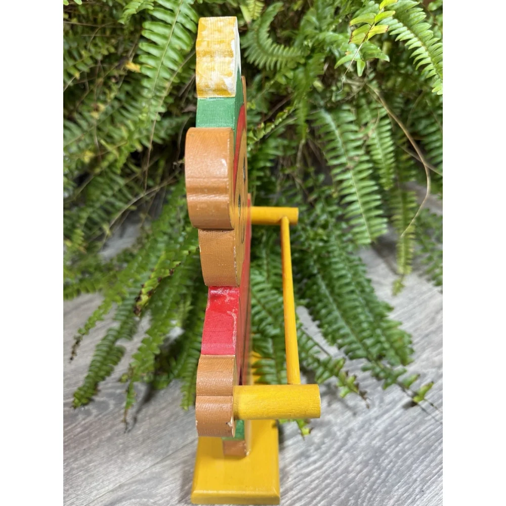 Wood Hand Painted Christmas Bear Dowel Rod Holder Hand Towel Hand Painted Signed